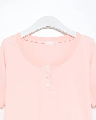 Henley Neck Layered T-Shirt