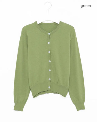 Round neck basic cardigan