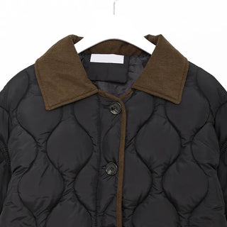 Color-blocked line quilted padding