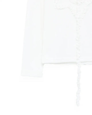 Frill spiral star boat neck long cut and sew