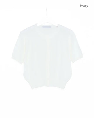 Round Summer Short-Sleeve Cardigan