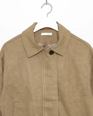 Point button zip fly suede blouson