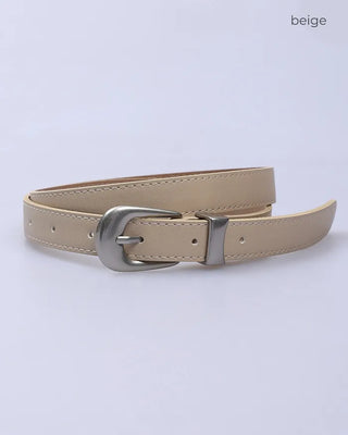 Round silver buckle belt