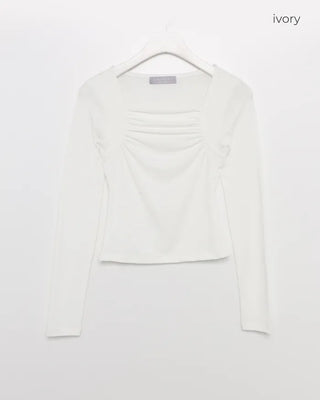 Square Shirring Bolero Style T-Shirt