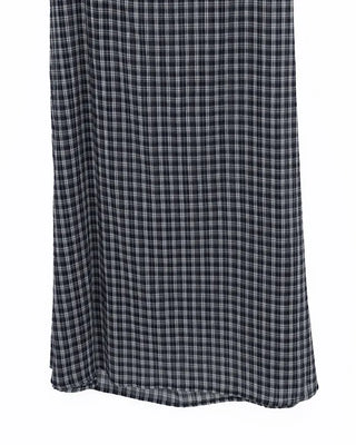 Backless long check dress