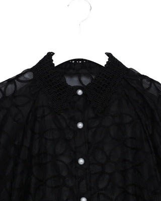 Lace Collar Flower Blouse