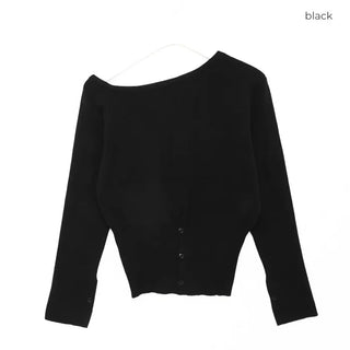 Asymmetrical Button Knit