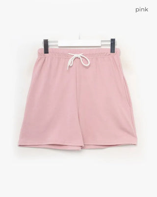 Sweat-weight elastic waist shorts