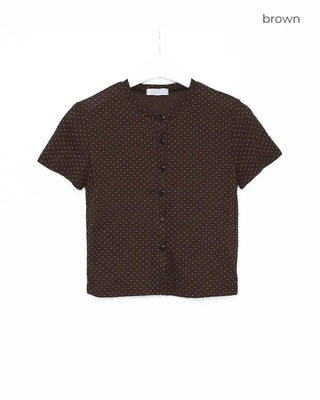 Polka Dot Short-Sleeved Cardigan