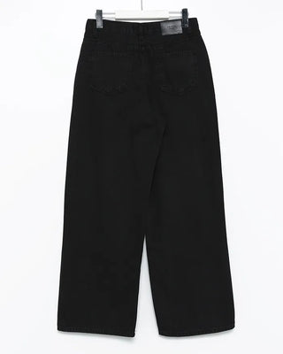 Coin pocket straight black cotton pants