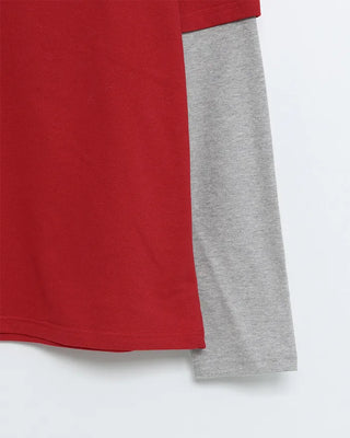 Layered Hooded Long T-Shirt