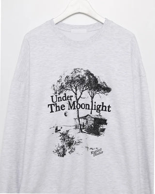 Wood print oversized sweatshirt