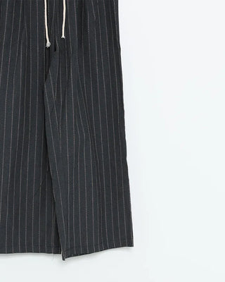 Striped wide-leg easy pants
