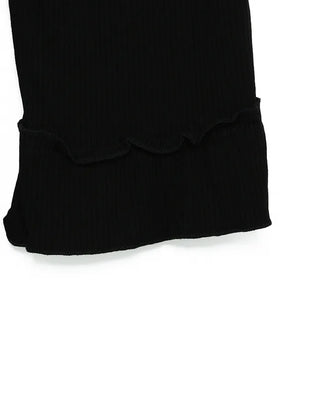Frilled Ribbed Capri Pants