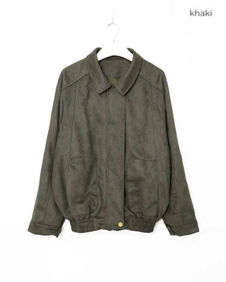 Oversized suede blouson