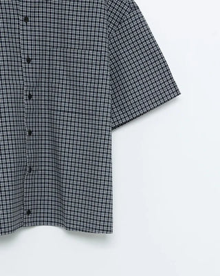 Small check half shirt