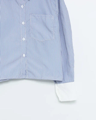 Striped two-tone cropped shirt