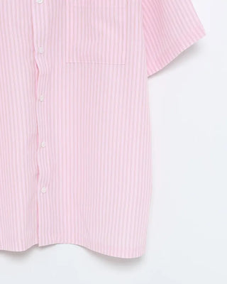 Oversized striped short-sleeved shirt