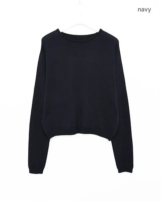 Round neck loose long-sleeve knit