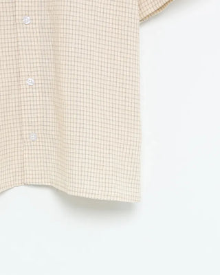 (Unisex) Vintage-Like Check Short-Sleeve Shirt