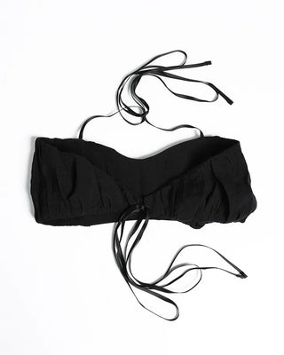 Straphole neck wrinkle bralette