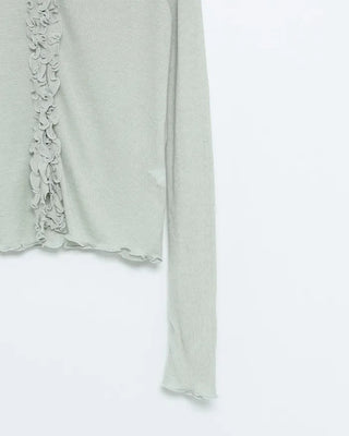 Frilled V-neck cardigan