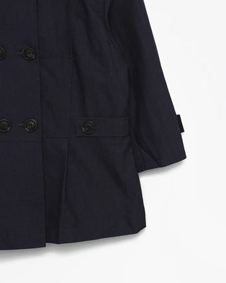Round collar cropped sleeve double jacket