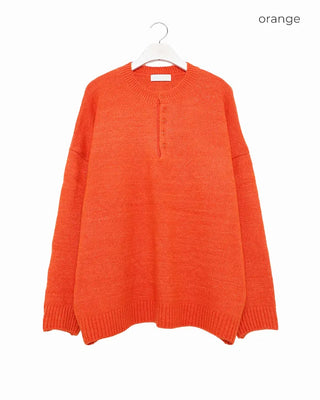 Henley neck oversized knit