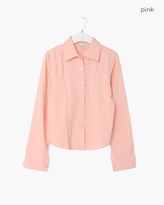 Crop Basic Long Sleeve Shirt