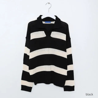 Bold striped loose-fit knit