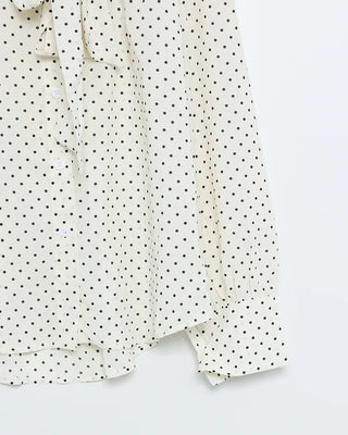Polka Dot Ribbon Tie Blouse