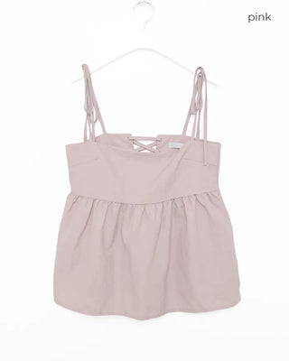 Back shoelace peplum camisole