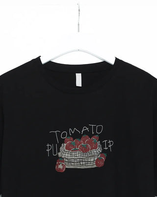Tomato print short-sleeved T-shirt