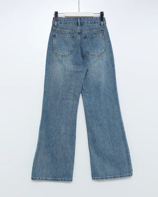Semi-bootcut denim pants