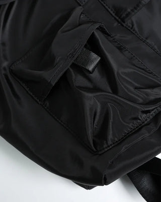 Square pocket nylon backpack