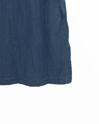 Round neck denim midi dress