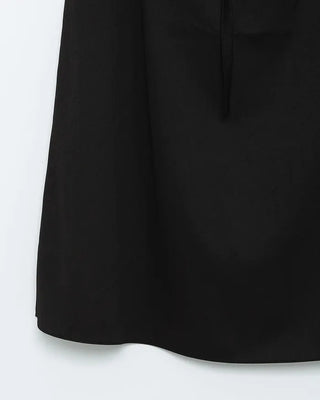 Belted A-line simple long skirt