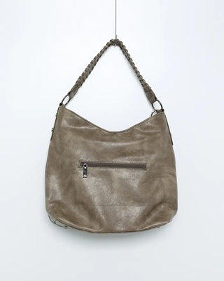 Ethnic Keyring Set One-Shoulder Leather Tote Bag