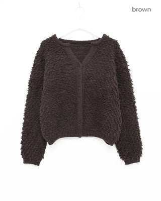 Boucle V-neck cardigan