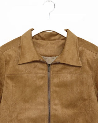Suede cropped jacket