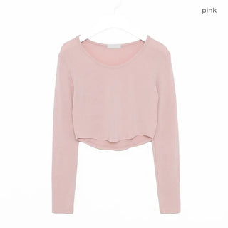 U-neck cropped T-shirt
