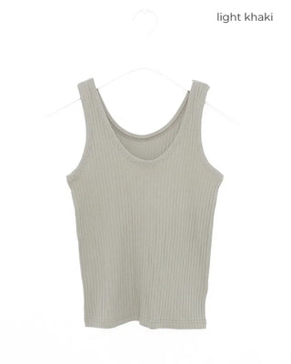 U-neck ribbed tank top