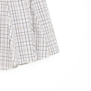 Pleated check midi skirt
