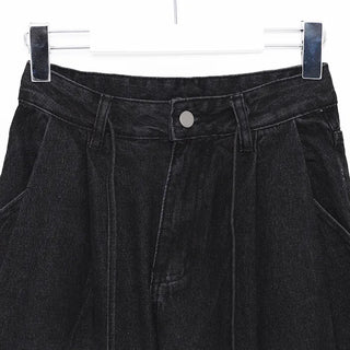 Waistband String Pintuck Denim Pants