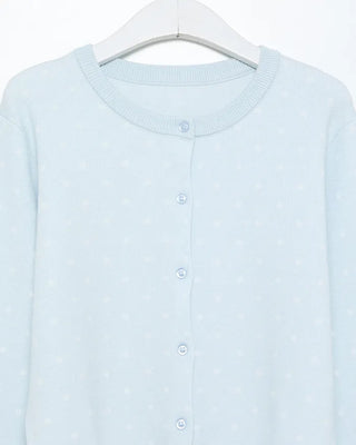 Round neck polka dot cardigan