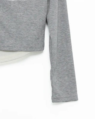 Layered Cropped Rib Cardigan