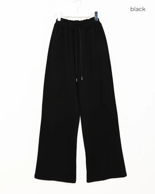 Plain elastic waist sweatpants