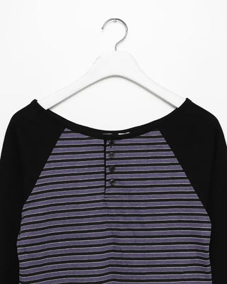 Striped raglan henley t-shirt