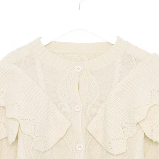 Frill knit crop cardigan