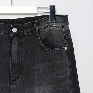 (Unisex) Gradient Distressed Straight Denim Pants